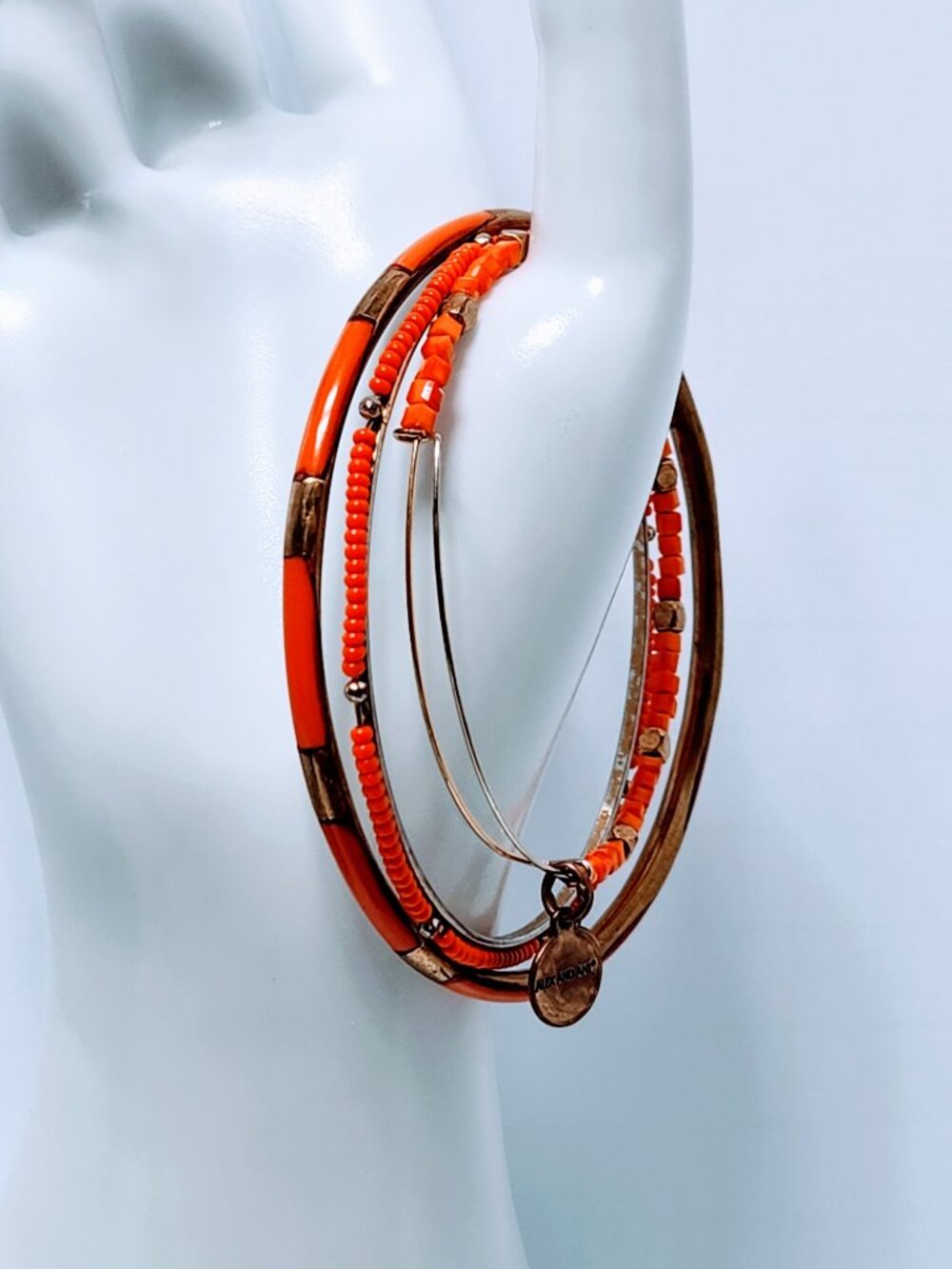 Vibrant Orange Beaded Jewelry Set - Picture 6 of 8